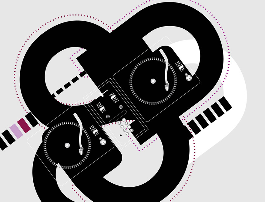 850x647 Turntables Vector Art Graphics