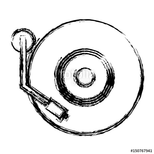 500x500 Dj Turntable Icon Over White Background Vector Illustration