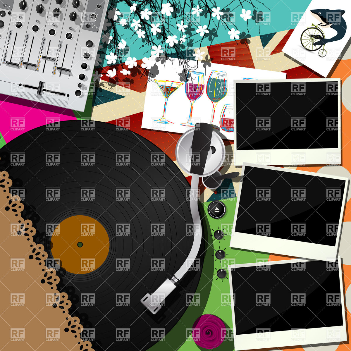 1200x1200 Collage With Dj And Party Elements