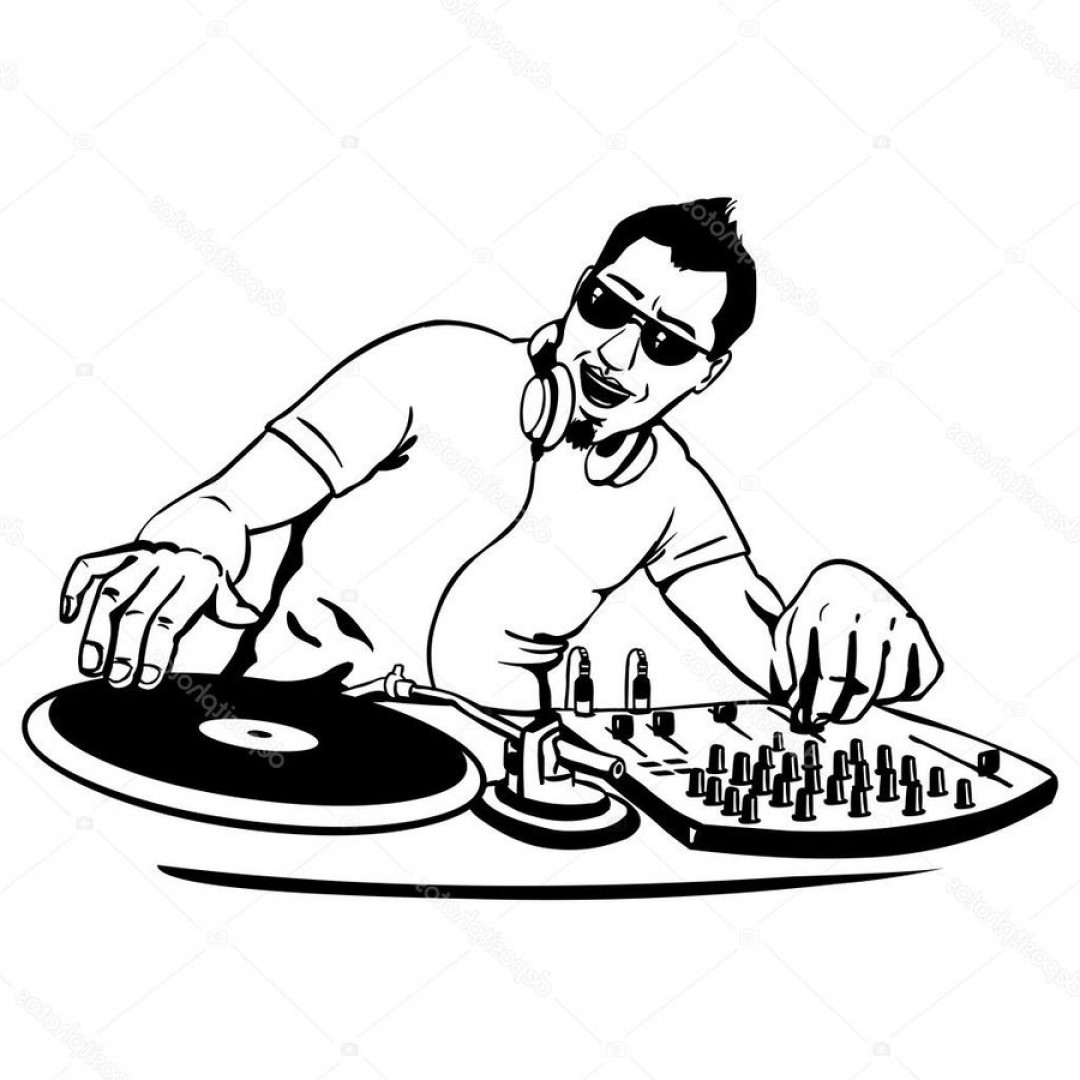 1080x1080 Dj Vector Clipart Disc Jockey Wall Decal Ceiqg Soidergi