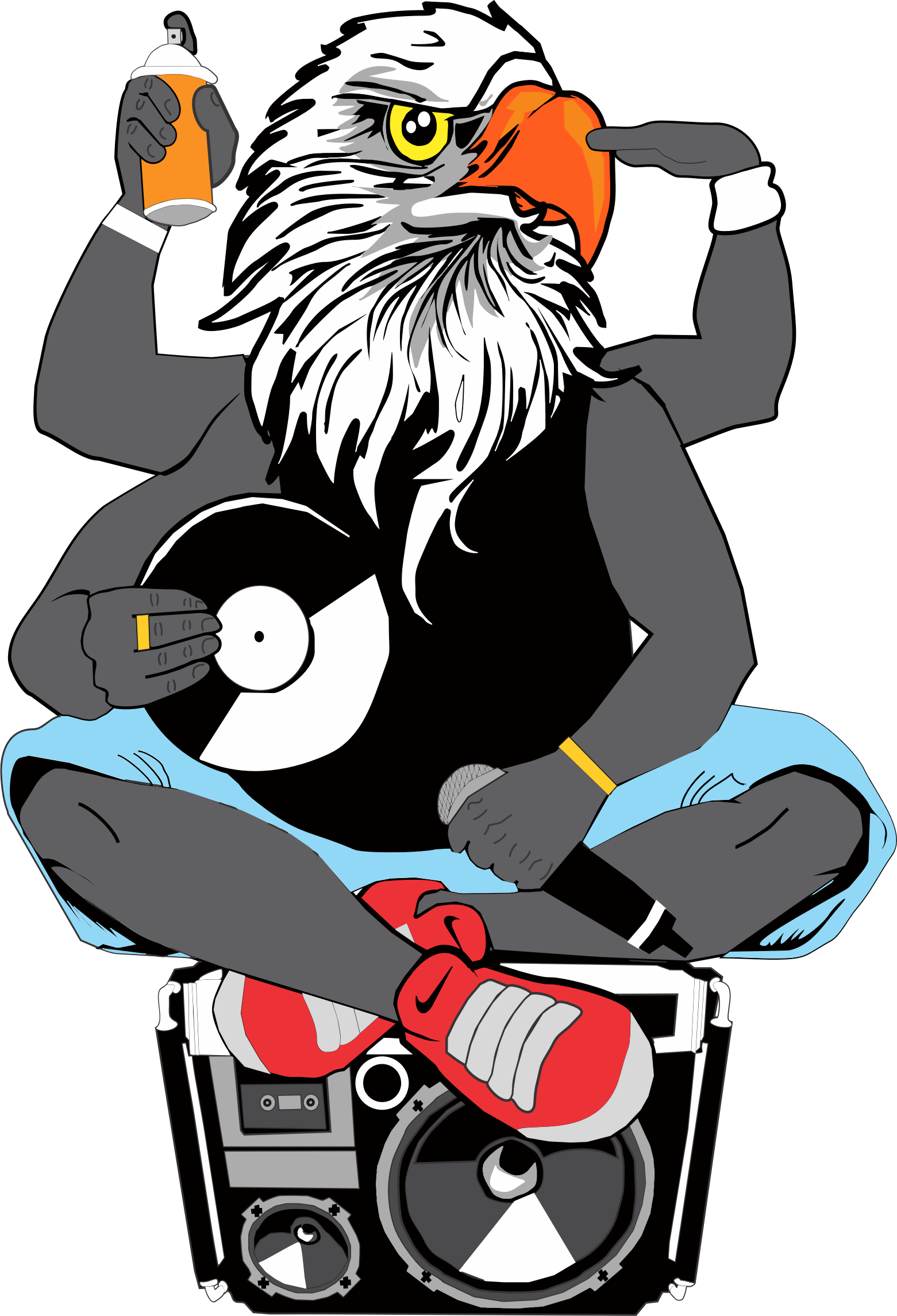 1561x2290 Eagle Dj Vector Clipart Image