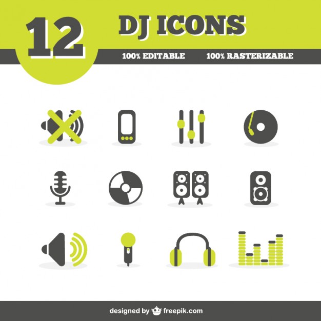626x626 Dj Icons Set Vector Free Download