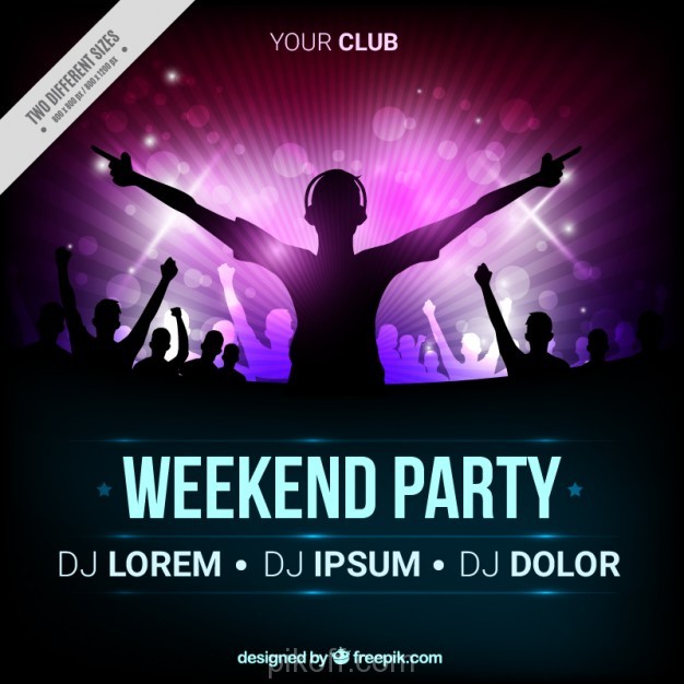 626x626 Party Brochure With Silhouette Dj Vector Free Download