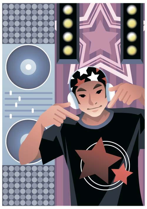 500x709 Funny Music Dj Vector Illustration Free Graphics