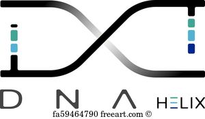 300x174 Free Art Print Of Dna Double Helix Sketch Doodle Style Genetic