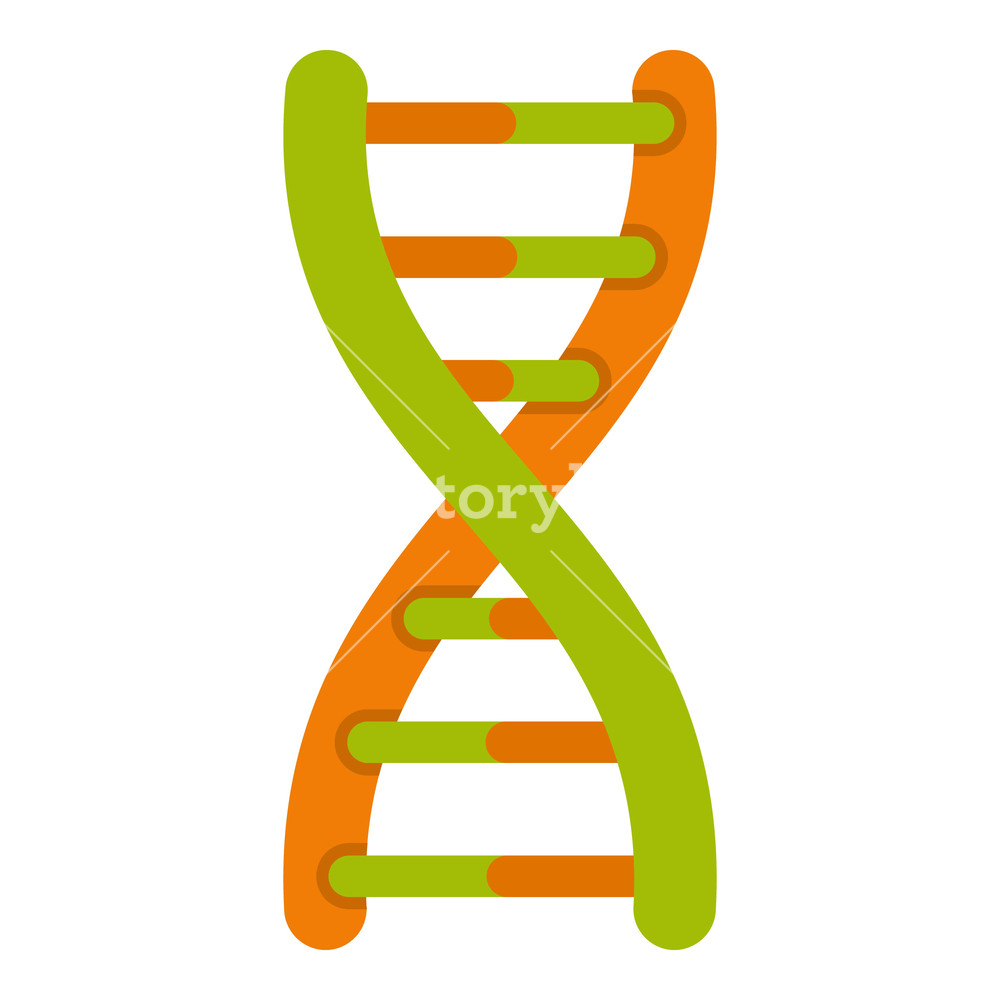 1000x1000 Dna Helix Icon Flat Isolated On White Background Vector