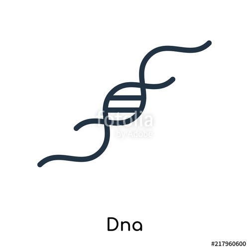 500x500 Dna Icon Vector Isolated On White Background, Dna Sign Thin