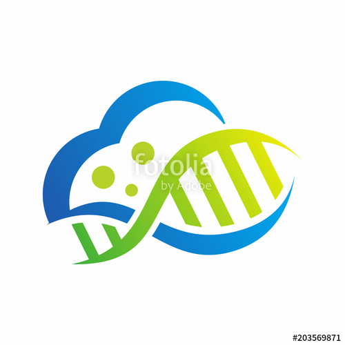 500x500 Cloud With Dna Logo Vector Template Stock Image And Royalty Free