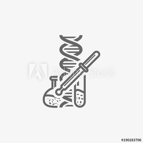Laboratory Flask With Pipette And Dna Vector Icon 500x500 Laboratory Flask With Pipette And Dna Vector Icon