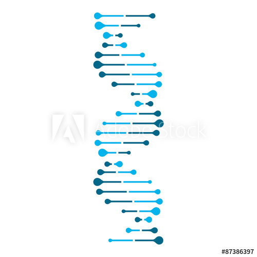 500x500 Abstract Dna Strand Symbol Isolated On White Background Vector