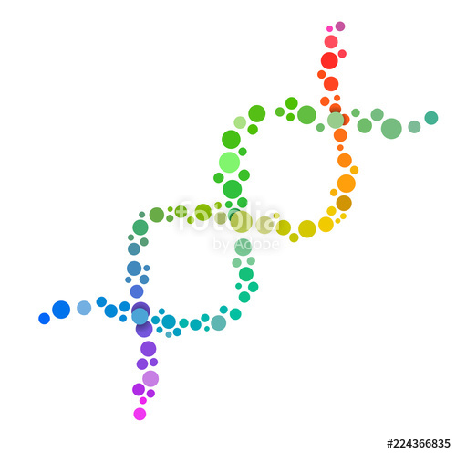 500x496 Abstraction Of Dna, Double Helix Consisting Of Colorful Dots