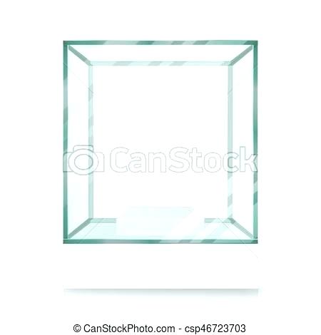 450x470 Box Cube Empty Transparent Glass Vector For Exhibition