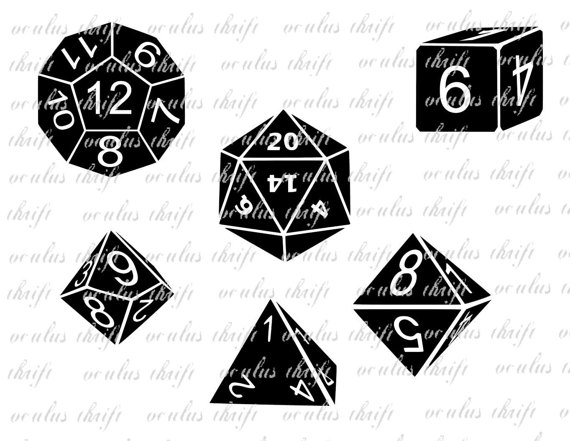 570x441 Rpg Dice Set Silhouette Geek Alert Dungeons, Dragons