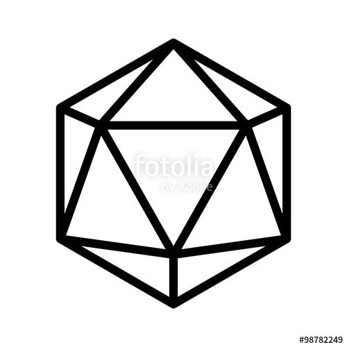 500x500 Sided Dice Line Art Icon For Apps And Websites Stock Image