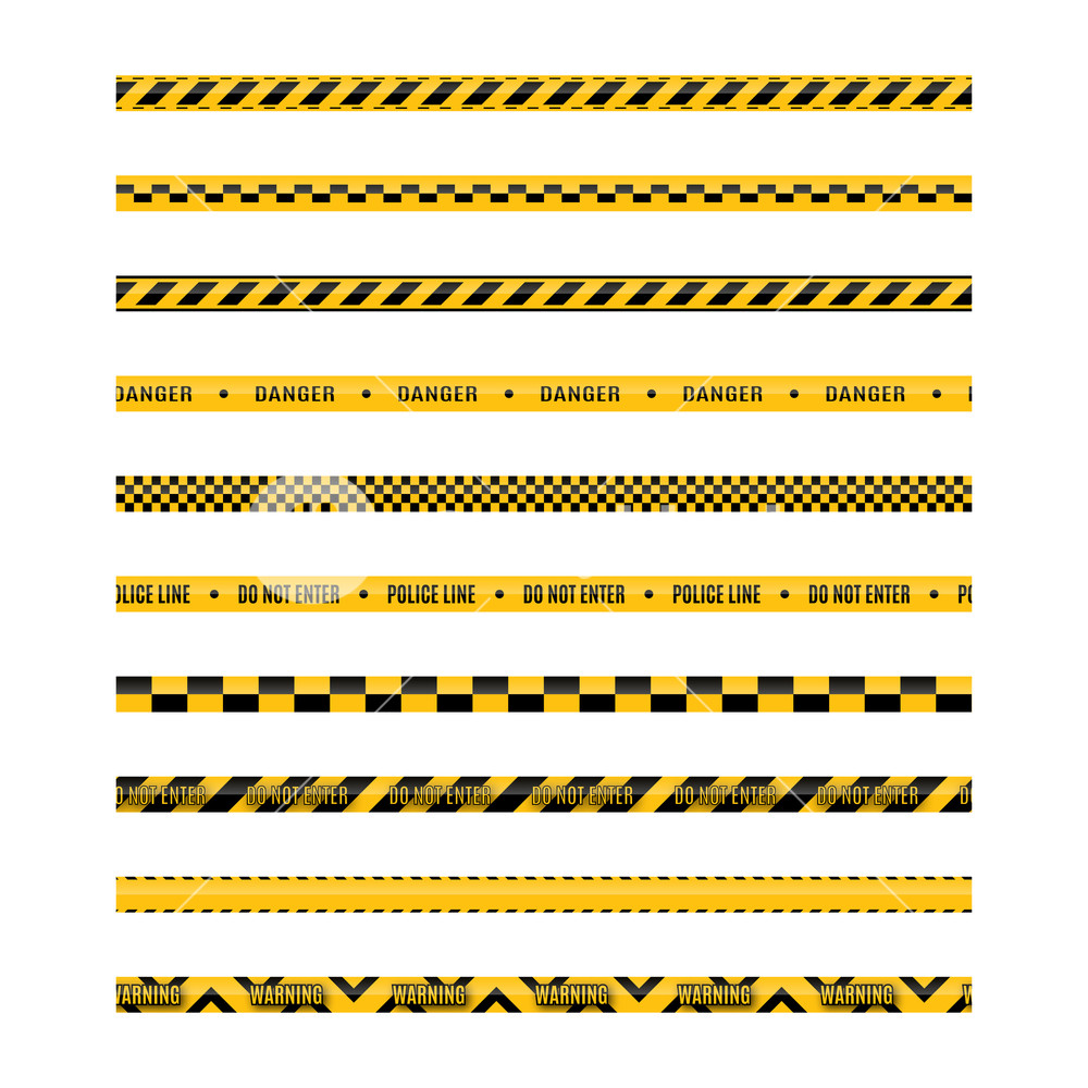 1000x1000 Set Of Seamless Yellow And Black Warning Tapes With Text Do Not