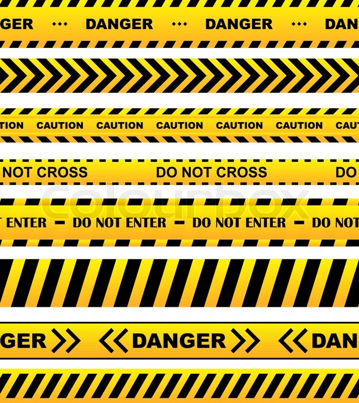 713x800 Yellow Security Warning Tapes Set With Stock Vector Colourbox