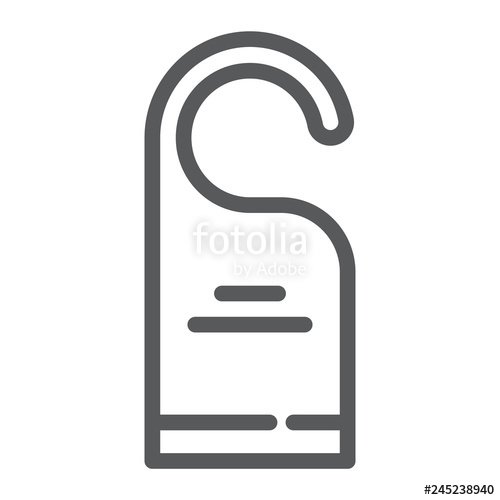 500x500 Do Not Disturb Line Icon, Label And Hotel, Door Hanger Sign