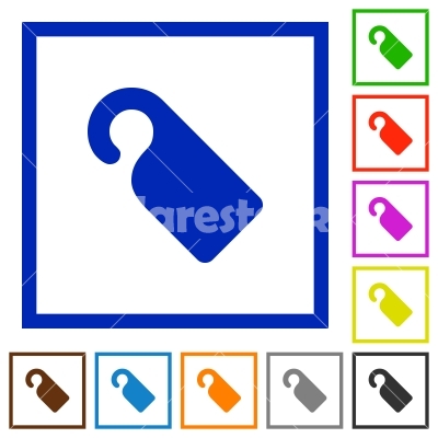 400x400 Do Not Disturb Sign Flat Framed Icons