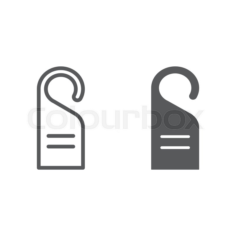 800x800 Door Hanger Line And Glyph Icon, Hotel Stock Vector Colourbox