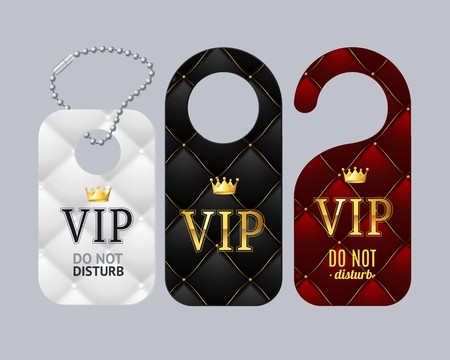 450x360 Vip Door Labels Set Do Not Disturb Vector Royalty Free Vector