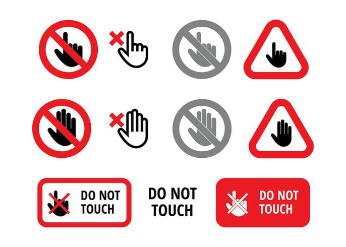 686x490 Do Not Touch Sign Free Vector Free Graphics