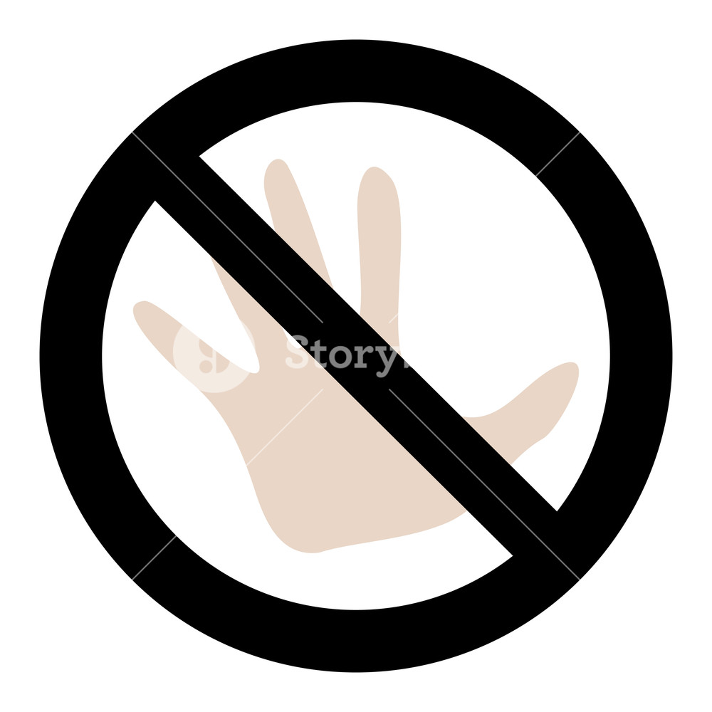 1000x1000 Do Not Touch No Hand And Restricted Symbol, Vector Illustration
