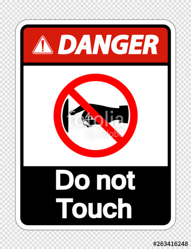 383x500 Danger Do Not Touch Sign Label On Transparent Background,vector