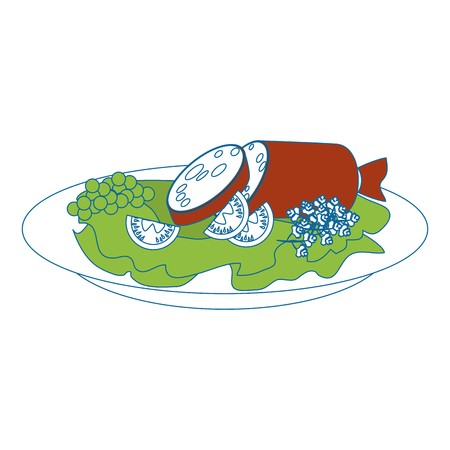 450x450 Sliced Sausage Meat Icon Vector Illustration Graphic Desgn