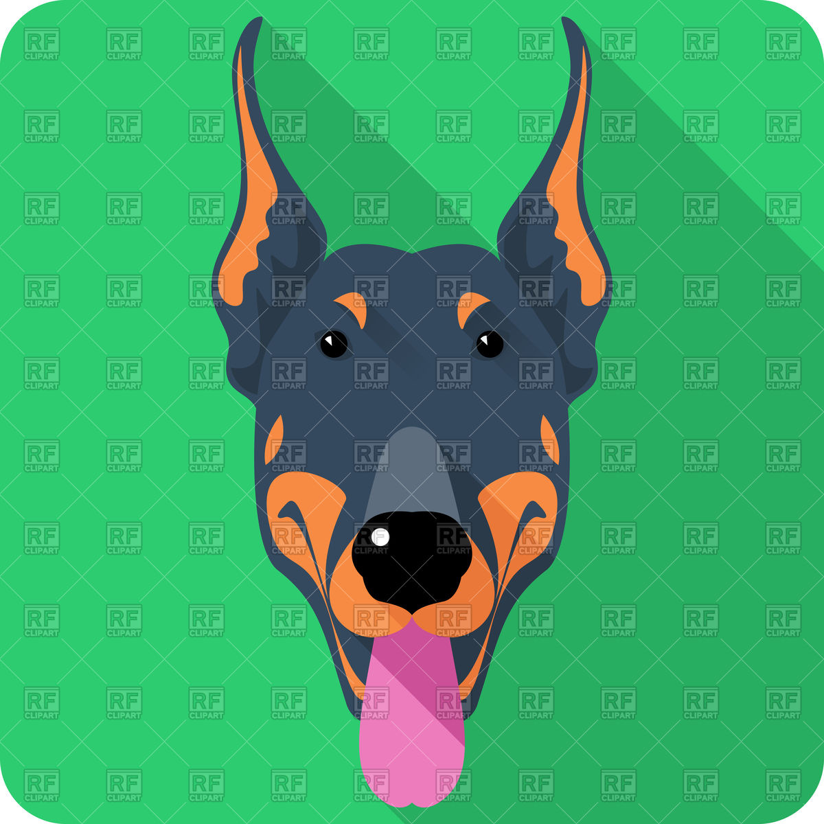 1200x1200 Doberman Head Vector Image Of Plants And Animals