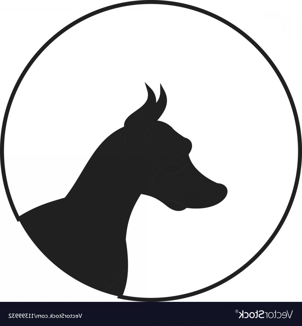 1200x1296 Silhouette Of A Dog Head Doberman Pinscher Vector Soidergi