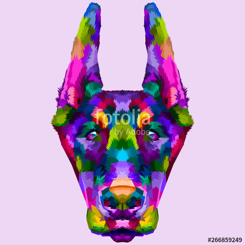500x500 Colorful Doberman Head Stock Image And Royalty Free Vector