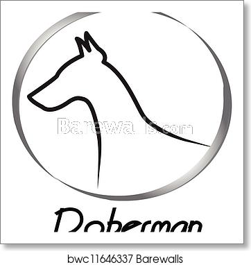 362x382 Doberman Silhouette Logo Vector Art Print Barewalls Posters