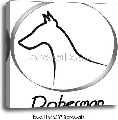 382x390 Doberman Silhouette Logo Vector Canvas Print Barewalls Posters