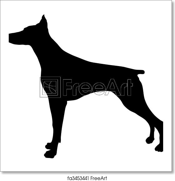 561x581 Free Art Print Of Doberman Abstract Vector Illustration Of Dog