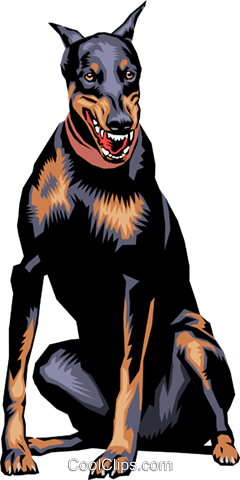 240x480 Doberman Pinscher Dog Royalty Free Vector Clip Art Illustration