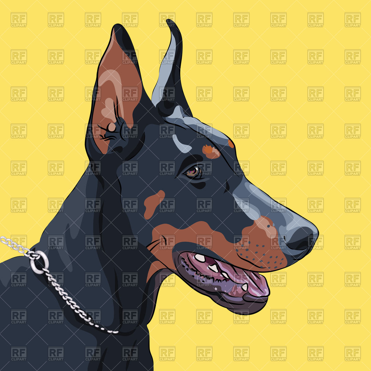 1200x1200 Close Up Portrait Of Doberman Pinscher Vector Image Of Plants