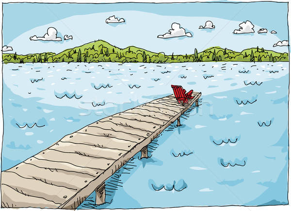 600x434 Lake Dock Vector Illustration Brett Lamb
