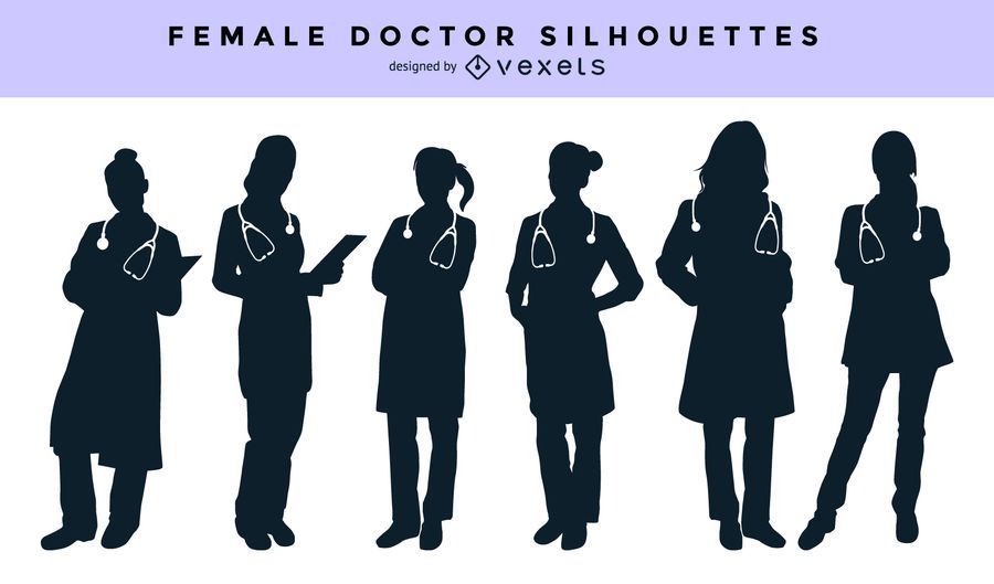 900x529 Female Doctor Silhouette Set, Great For Hospital And Medical