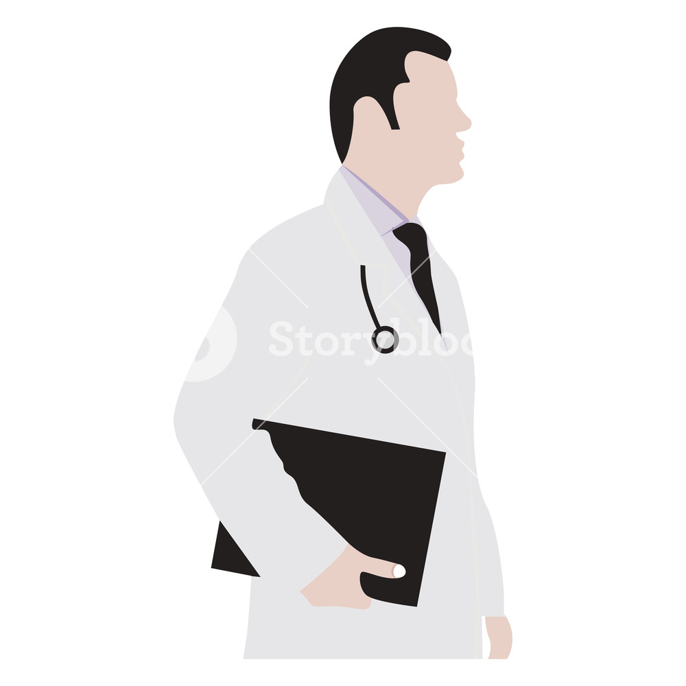 1000x1000 Vector Male Doctor Silhouette On Background Royalty Free Stock