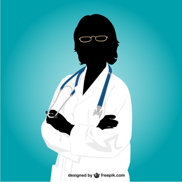 626x626 Woman Doctor Silhouette Vector Free Download