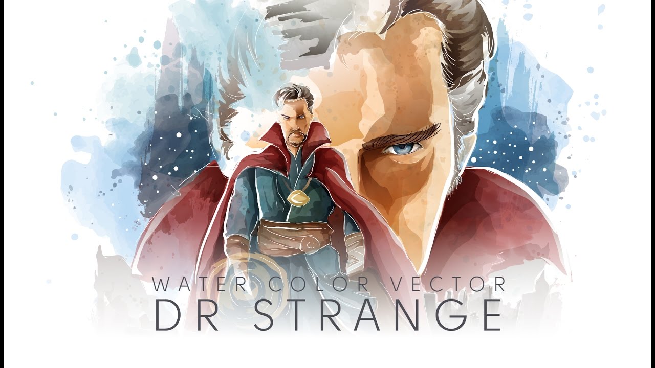 Time Lapse Adobe Illustrator Dr Strange Water Color Vector 1280x720 Time Lapse Adobe Illustrator Dr Strange Water Color Vector