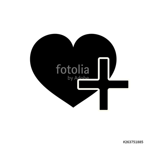 500x500 Heart With A Cross Vector Icon Healthcare, Medical Symbol Doctor