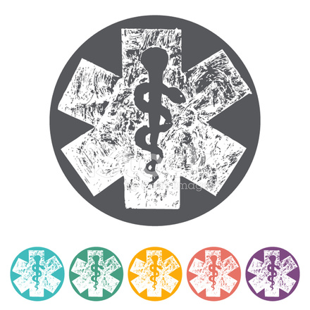 440x440 Caduceus Flat Icons Set Medical Symbol Vector Illustration Stock
