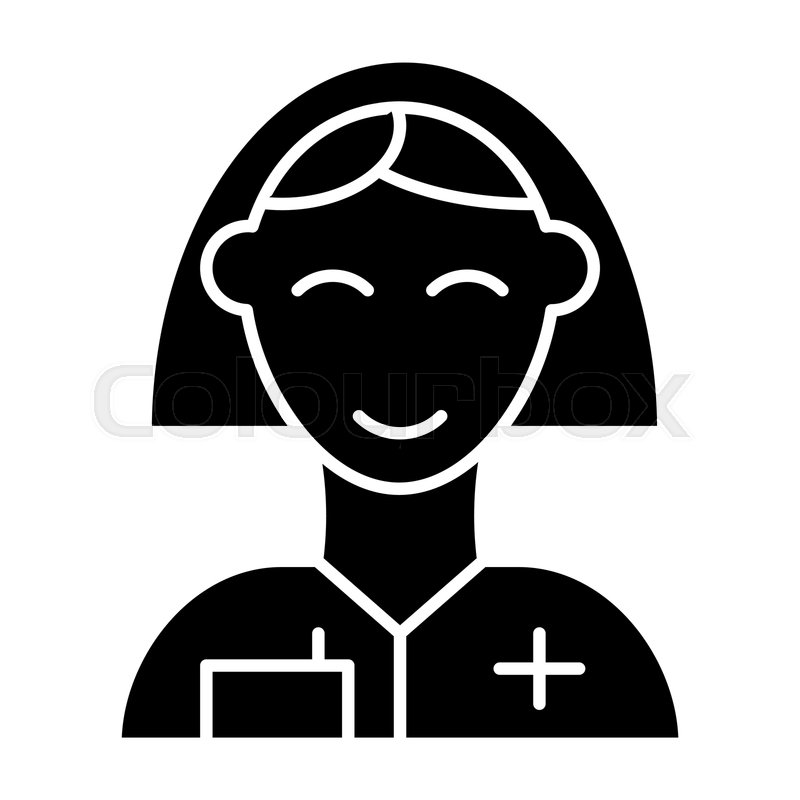 800x800 Nurse Solid Icon Woman Doctor Symbol Stock Vector Colourbox