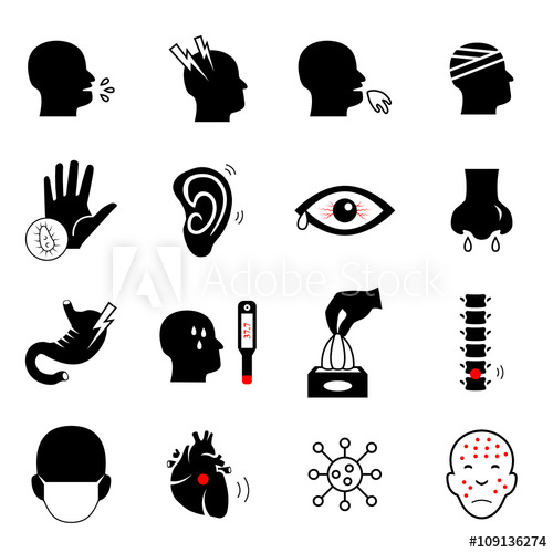 500x500 Sick Vector Icon Set Medical Symbol Vector Illustration
