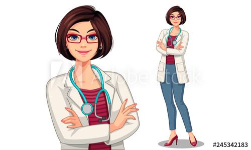 500x300 Beautiful Young Lady Doctor Vector