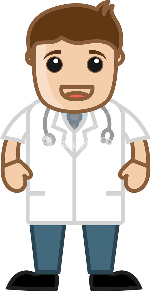 518x1000 Cartoon Doctor Vector Royalty Free Stock Image