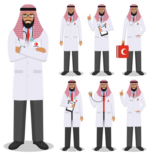 500x521 Cartoon Muslim Doctor Vector Free Download