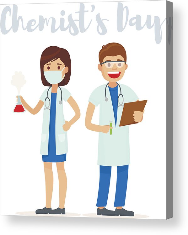 599x750 Chemist's Day Set Cute Doctor Team Doctors Vector Illustration