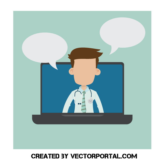 Online Doctor Vector Clip Art 660x660 Online Doctor Vector Clip Art
